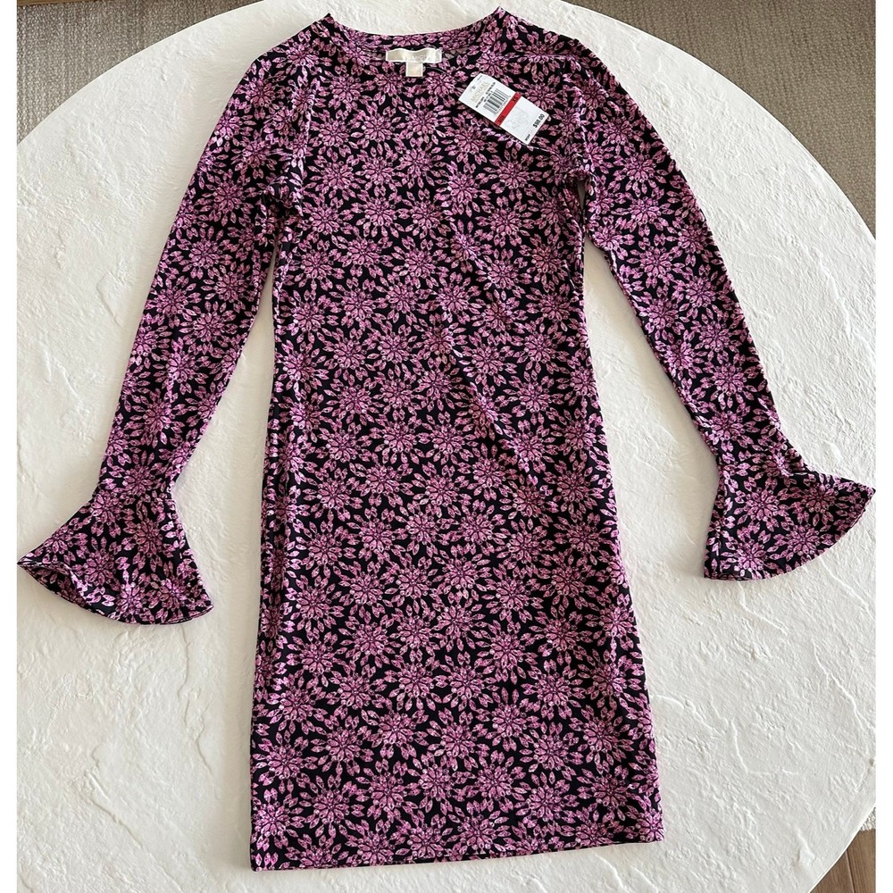 NWT Michael Kors Pink & Black Floral Dress